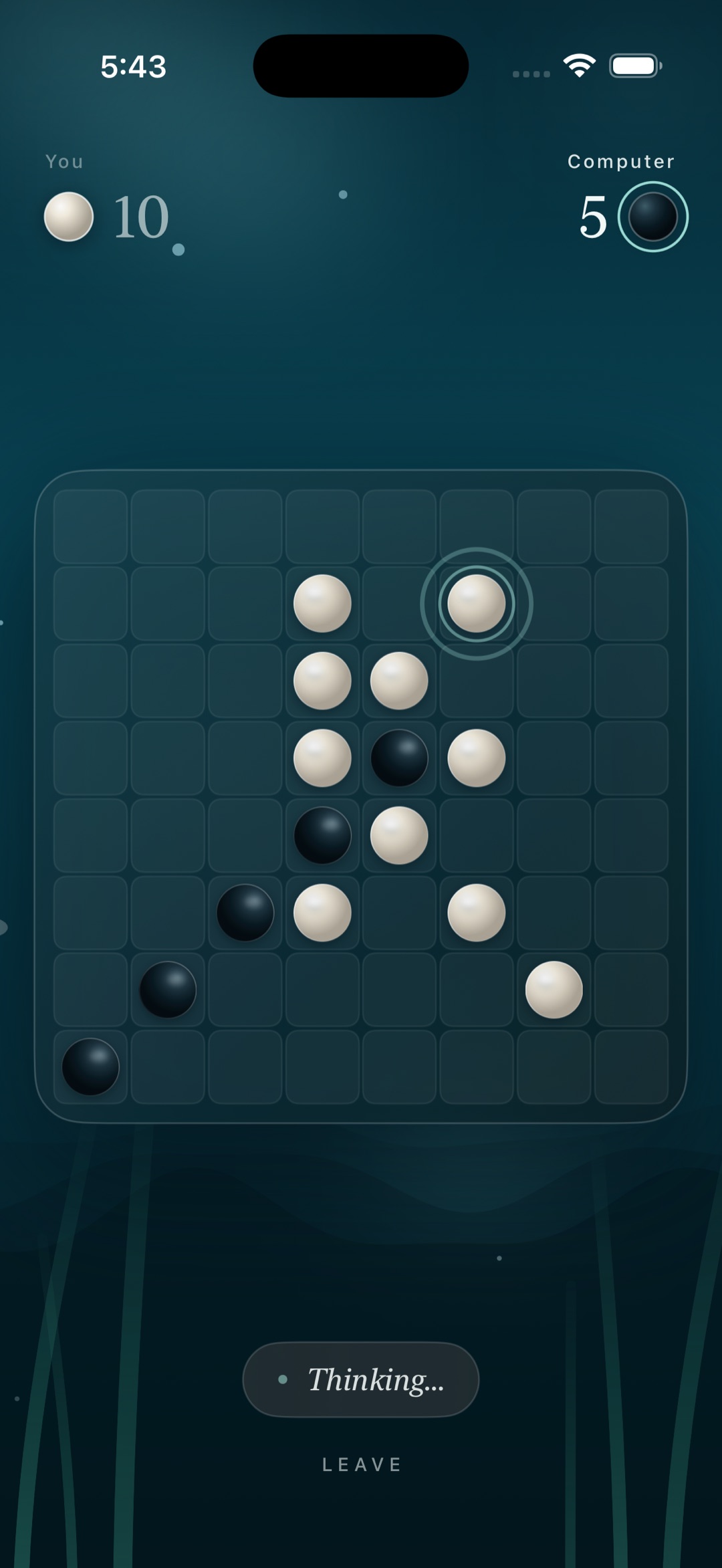Zen Reversi gameplay in the Ocean world